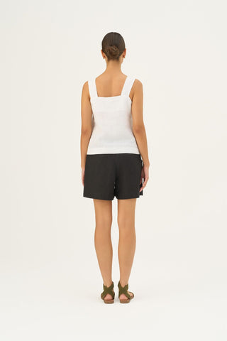 Optical White Linen Polka Top 4