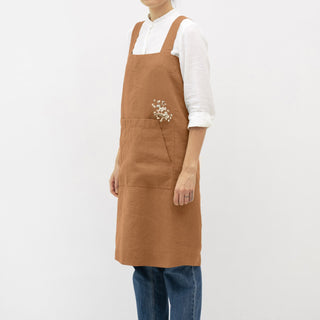 Clay Linen Pinafore Apron 2