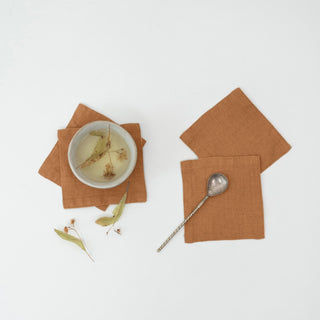 Clay Linen Coasters Set of 4 
