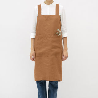Clay Linen Pinafore Apron 1