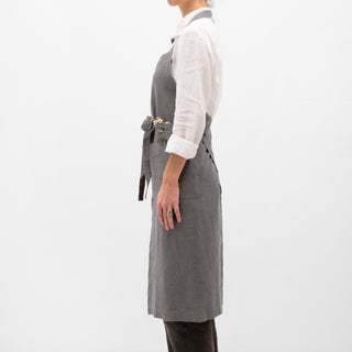 Stone Linen Chef Apron 2