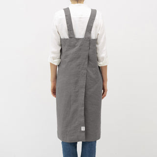 Stone Linen Pinafore Apron 3