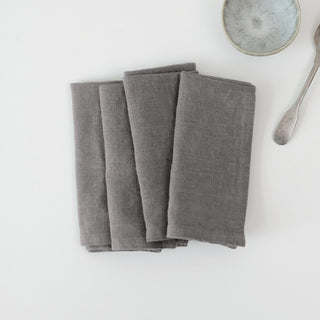 Zero Waste Stone Linen Napkins Set of 4 4