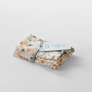 Zero Waste Fall Watercolor Linen Napkins Set of 4 2