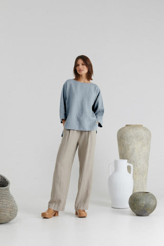 Allure Linen Bilberry Top - Linen Tales B2B 