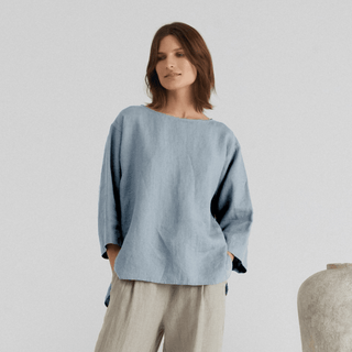 Allure Linen Bilberry Top - Linen Tales B2B 