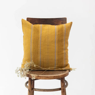 Amber Bronze Stripes Linen Cushion Cover - Linen Tales B2B 