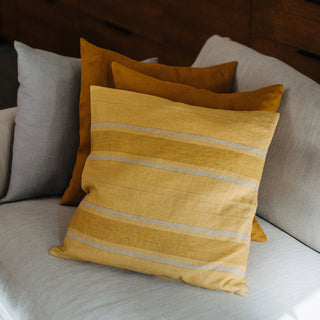 Amber Bronze Stripes Linen Cushion Cover - Linen Tales B2B 3