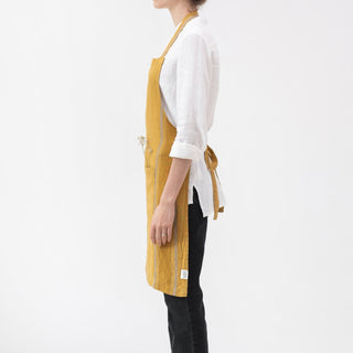 Amber Bronze Stripes Linen Daily Apron - Linen Tales B2B 