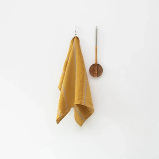 Amber Bronze Stripes Linen Kitchen Towel - Linen Tales B2B 