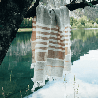 Amber Stripe Linen Beach Towel - Linen Tales B2B 4