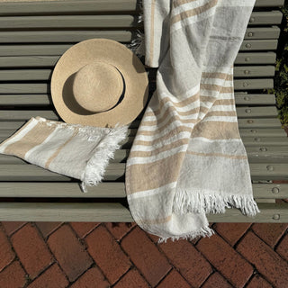 Amber Stripe Linen Beach Towel - Linen Tales B2B 3