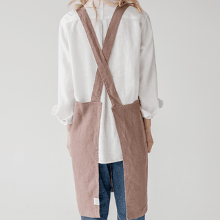 Ashes of Roses Linen Crossback Apron - Linen Tales B2B 