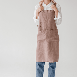 Ashes of Roses Linen Crossback Apron - Linen Tales B2B 3
