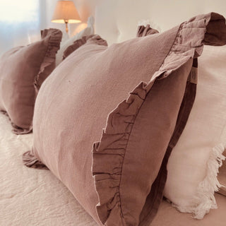 Ashes of Roses Linen Pillowcase with Frills - Linen Tales B2B 5