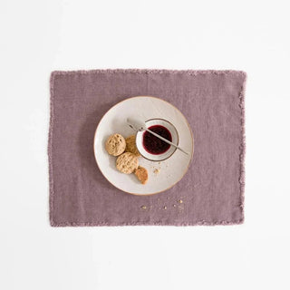 Ashes of Roses Linen Placemat with Fringes - Linen Tales B2B 