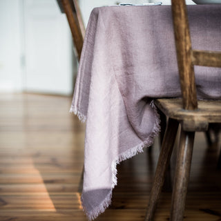 Ashes of Roses Linen Tablecloth with Fringes - Linen Tales B2B 4
