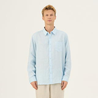 Baby Blue Linen Larch Shirt - Linen Tales Global 