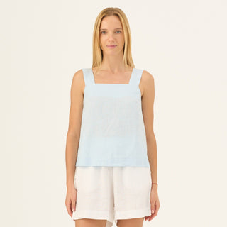 Baby Blue Linen Polka Top - Linen Tales B2B 