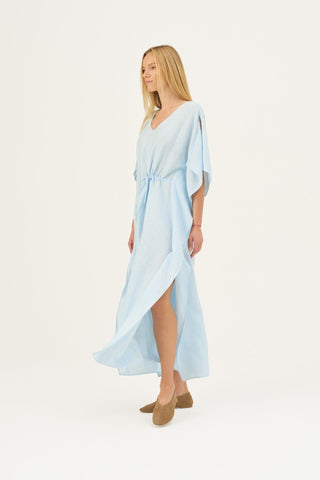 Baby Blue Linen Sol Dress - Linen Tales B2B 5