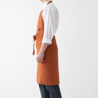 Baked Clay Linen Chef Apron - Linen Tales B2B 