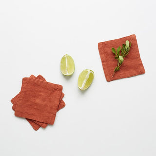 Baked Clay Linen Coasters Set of 4 - Linen Tales B2B 