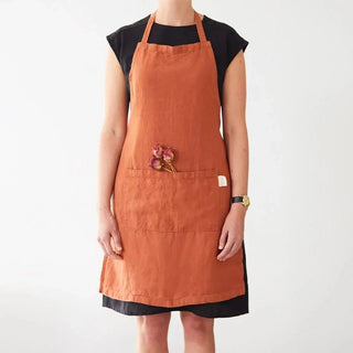 Baked Clay Linen Daily Apron - Linen Tales B2B 