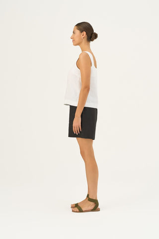 Optical White Linen Polka Top 3