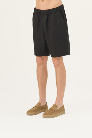 Black Linen Amabilis Shorts - Linen Tales B2B 3