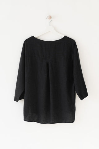 Black Linen Bilberry Top - Linen Tales B2B 3