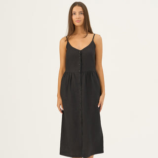 Black Linen Camilla Dress - Linen Tales B2B 1
