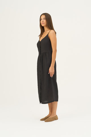 Black Linen Camilla Dress - Linen Tales B2B 3