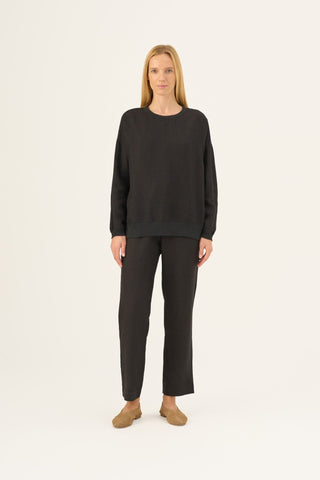 Black Linen Dahlia Jumper - Linen Tales B2B 