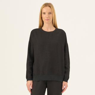 Black Linen Dahlia Jumper - Linen Tales B2B 