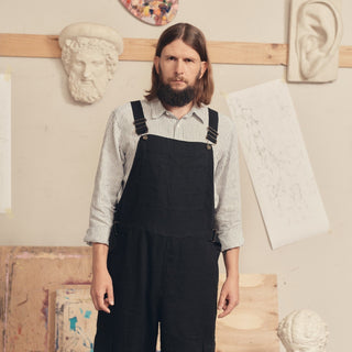 Black Linen Elm Overalls - Linen Tales B2B 7