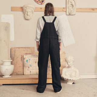 Black Linen Elm Overalls - Linen Tales B2B 6