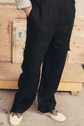Black Linen Elm Overalls - Linen Tales B2B 4