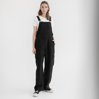Black Linen Elm Overalls - Linen Tales B2B 1