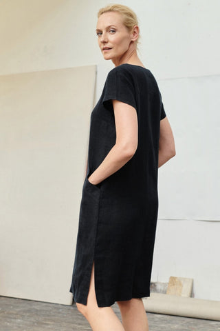 Black Linen Goldenrod Dress - Linen Tales B2B 