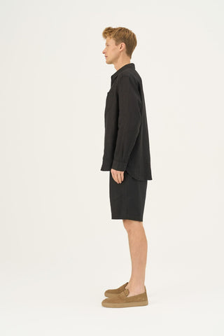 Black Linen Larch Shirt - Linen Tales B2B 4