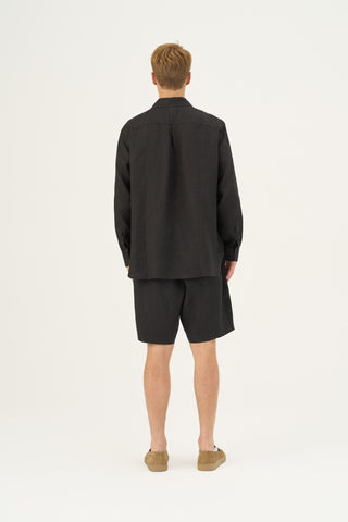 Black Linen Larch Shirt - Linen Tales B2B 5