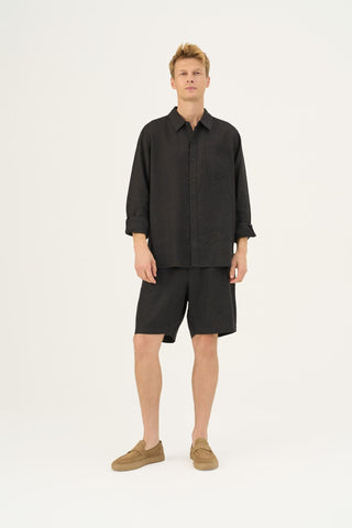 Black Linen Larch Shirt - Linen Tales B2B 6