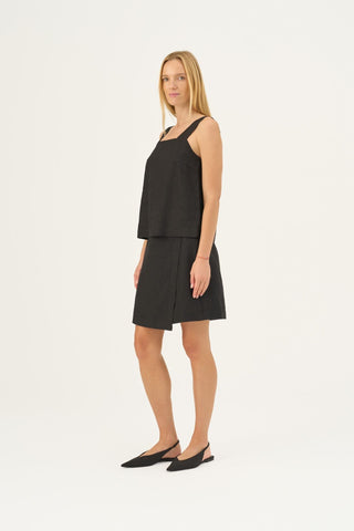 Black Linen Lumen Skirt - Linen Tales B2B 
