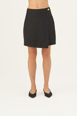 Black Linen Lumen Skirt - Linen Tales B2B 3