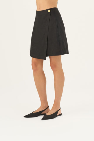 Black Linen Lumen Skirt - Linen Tales B2B 4