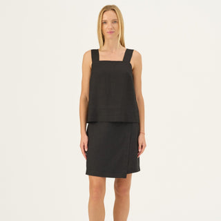 Black Linen Lumen Skirt - Linen Tales B2B 