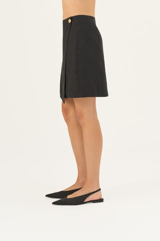 Black Linen Lumen Skirt - Linen Tales B2B 5