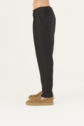 Black Linen Magnus Trousers - Linen Tales Global 4