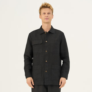 Black Linen Maple Jacket - Linen Tales B2B 