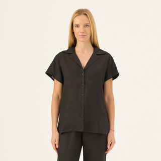 Black Linen Melody Shirt - Linen Tales B2B 